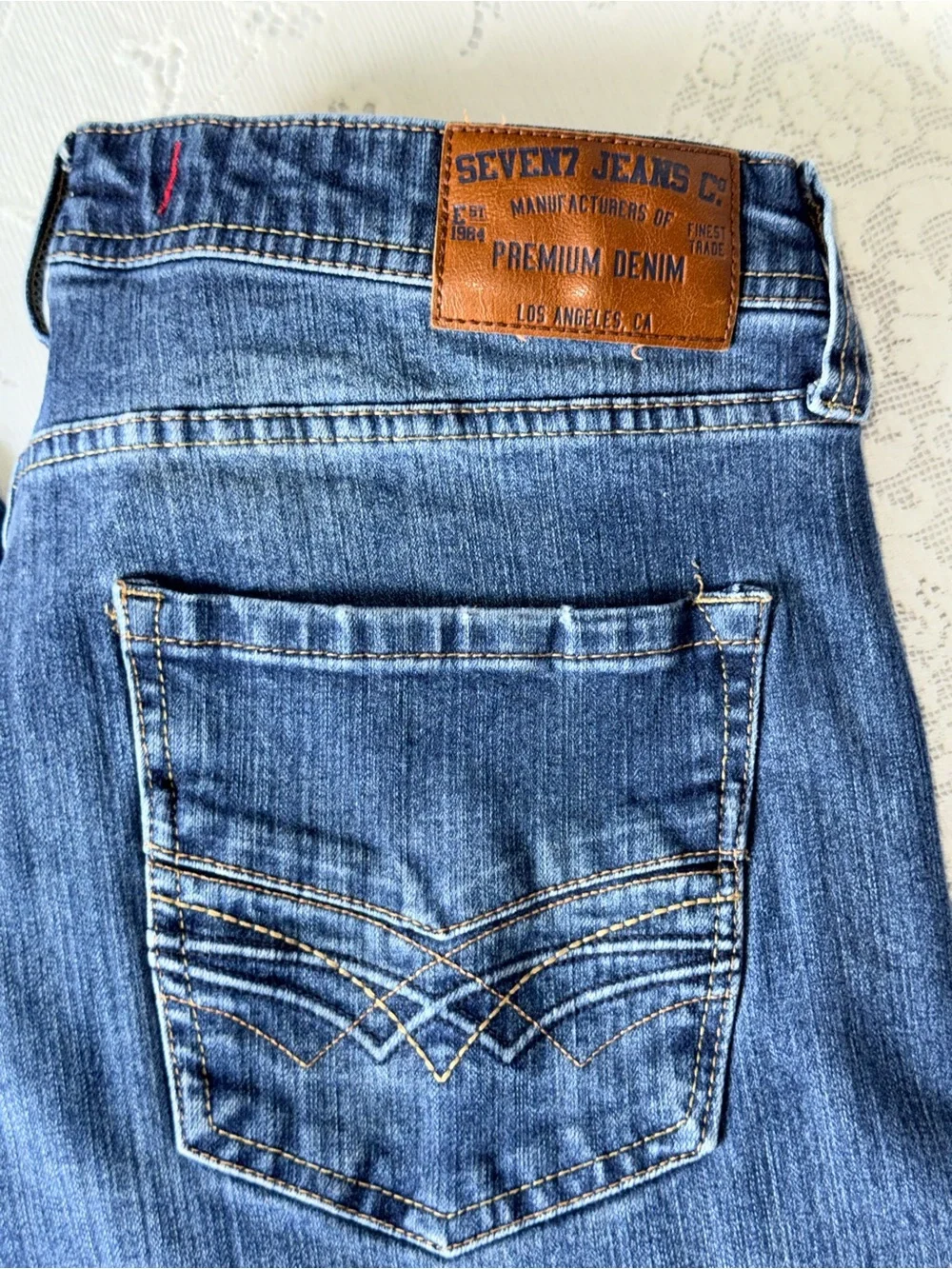 Seven7 Premium Denim Co. Men's Straight Fit‎ Blue Jeans Wash W34